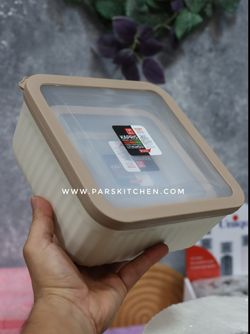 ظرف نگهدارنده کاپریس پرایم مربع 3عددی نسکافه ای