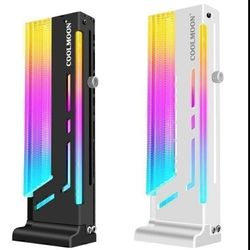 استند نگهدارنده کارت گرافیک Coolmoon | پایه ضد خمیدگی GPU با نورپردازی ARGB و قابلیت تنظیم ارتفاع - مدل کریستالی