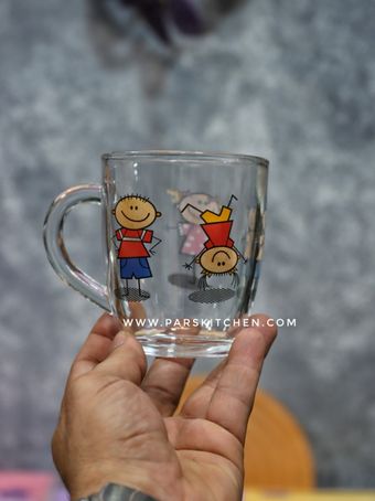 لیوان شیشه ای زنگان طرح بچه ها