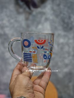 لیوان شیشه ای زنگان طرح گل