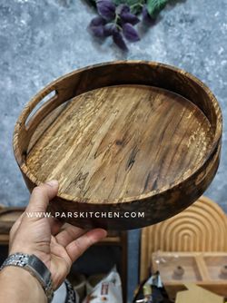 سینی چوبی گرد برکه 30سانت گردو