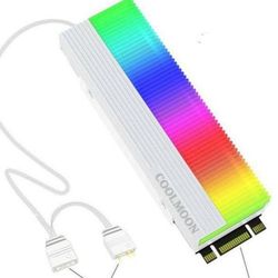 هیت سینک SSD M.2 مدل COOLMOON RGB | خنک کننده حافظه NVMe با نورپردازی ARGB و هیت‌سینک آلومینیومی