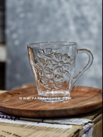 ماگ چایخوری شلغمی گل برجسته نیلوفر
