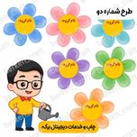 ابزار آموزشی گروه بندی کلاس درس طرح معلم و گل فتوگلاسه لمینت شده