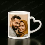 چاپ ماگ دسته قلبی با عکس و طرح دلخواه