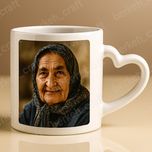 چاپ ماگ دسته قلبی با عکس و طرح دلخواه