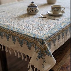 سفره قلم کار مستطیل طرح میخک سایز 100 × 150
