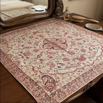 ترمه مربع 100 × 100 لاکی طوسی طلاکوب طرح مهرگان