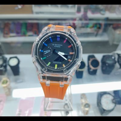 ساعت مچی کاسیو جی شاک نارنجی رنگین کمانی