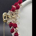 کلیپس مو فلزی گل قرمز