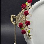 کلیپس مو فلزی گل قرمز