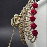 کلیپس مو فلزی گل قرمز