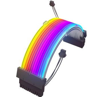 کابل افزایش (Extension Cable) برق پاور با نورپردازی RGB/ARGB،24پین ؛ بیشتر برای زیبایی داخل کیس کامپیوتر