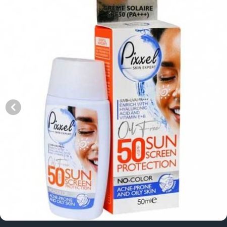 کرم ضد آفتاب بی رنگ پیکسل پوست چرب و مختلط spf50