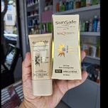 کرم ضدآفتاب فاقد چربی کرم پودری و پرایمری SPF 50 بژ وانیلی N15 سان سیف و بژ عاجی