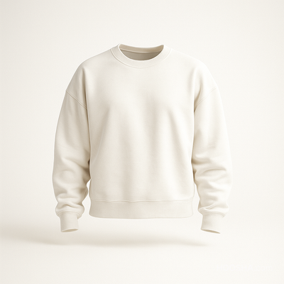 دورس سه‌نخ پنبه خارخورده مدل BASIC سفید — گرم، نرم و باکیفیت برای روزمره