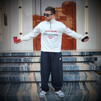 دورس نیم‌زیپ سفید گلدوزی‌شده | استایل ترند و خاص کد 1132