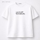 تیشرت سفید پنبهای باکسی | تایپوگرافی مینیمال مناسب آقایان و خانمها کد 1171