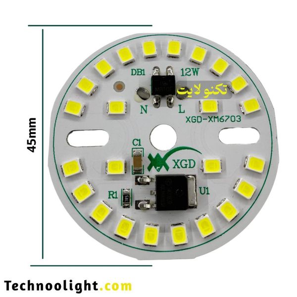 چیپ ال ای دی 12 وات 220 ولت سفید XGD