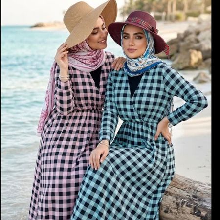 ساحلی زنانه شیک چهارخونه
