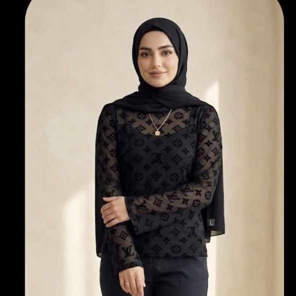 بلوز شیک زنانه مشکی فلوک
