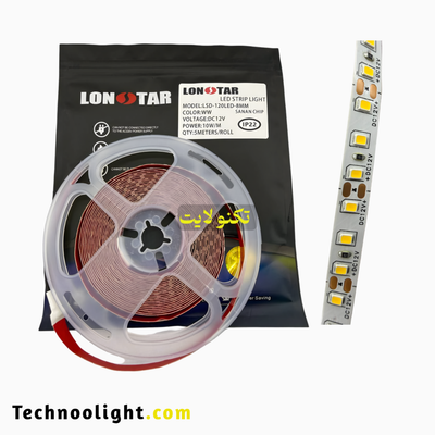 ریسه نواری 12ولت تراکم 120 آفتابی لاینری بسته 5 متری