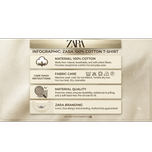 تیشرت زارا اورجینال رنگ کرم طرح امضا