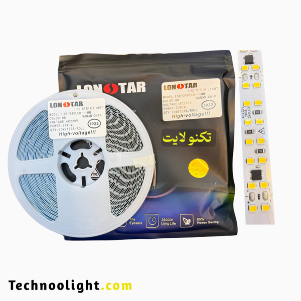 ریسه نواری تراکم 240 برق مستقیم  نچرال دو لاین 10متری