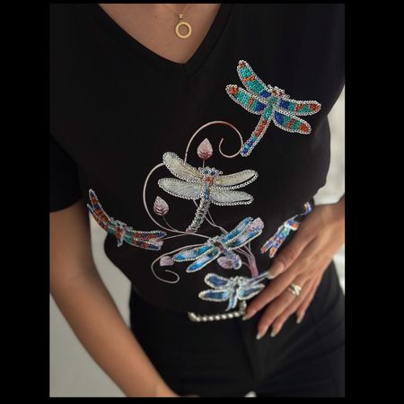 تیشرت ترک لادرا طرح سنجاقک