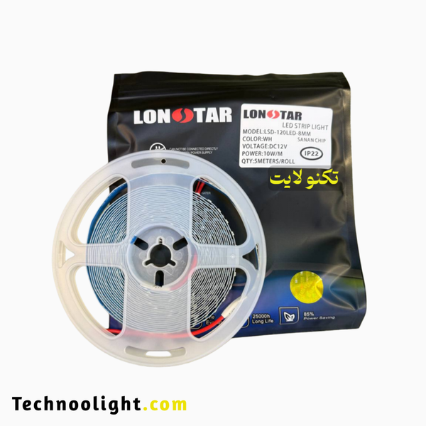 ریسه نواری تراکم 120 . 12 ولت مهتابی 5 متری