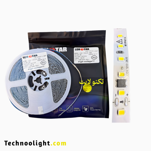 ریسه نواری تراکم 120 220ولت سفید - بسته 10 متری