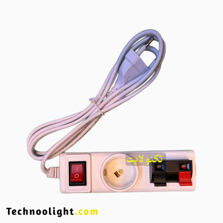 تستر لامپ سیمی سرپیچ دار e27 و کانکتور فنری با کلید قطع و وصل