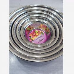 ست لگن استیل 5 پارچه یونیک پلاس مدل دایره ای