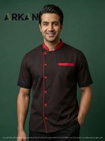 روپوش رستورانی مدل آراد خط دار قرمز