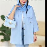 شومیز مانتویی جیب صلیبی