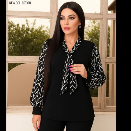 شومیز یقه کراواتی