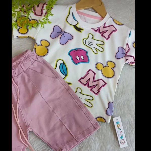 تیشرت شلوارک طرح M سایز 35،40,45,50,55