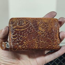 جاکارتی دورزیپ چرم طبیعی گاوی طرح عشق