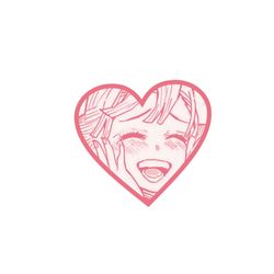 استیکر قلبی دختر خندان