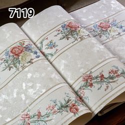 کاغذ دیواری پلوتونیوم راه راه گلدار کد 7119