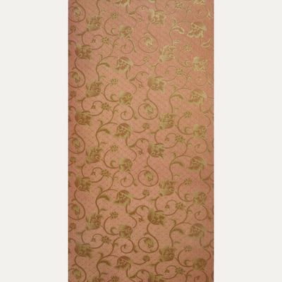 کاغذ دیواری طرح شاخه اسلیمی زمینه آجری کد 6205