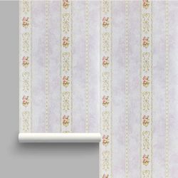 کاغذ دیواری راهدار گلدار زمینه یاسی نانوون کد 1458