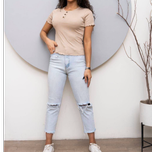 کراپ تیشرت سه دکمه