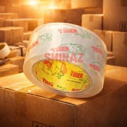 چسب نواری پهن کریستال 5 سانتی تایگر 90 یارد 40 میکرون