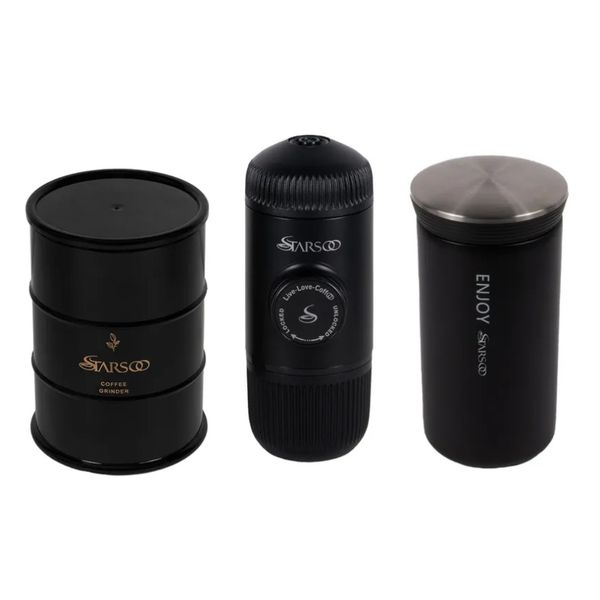 ست کامل 3 عددی اسپرسوساز سفری استارسو رنگ مشکی گارانتی دار اقساطی