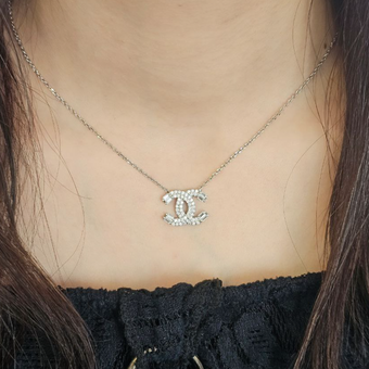 گردنبند نقره زنانه CHANEL | نقره 925 با آبکاری رودیوم