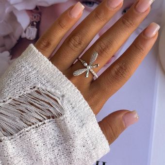 انگشتر زنانه ترکیبی مروارید پروانه