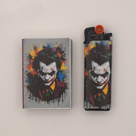 ست فندک و کبریت فانتزی طرح جوکر