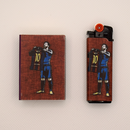 ست فندک و کبریت فانتزی طرح مسی