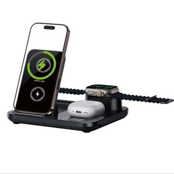 استند وایرلس شارژ سه کاره گرین لاین Green Lion 3 in1 Multifunctional Wireless Charger
